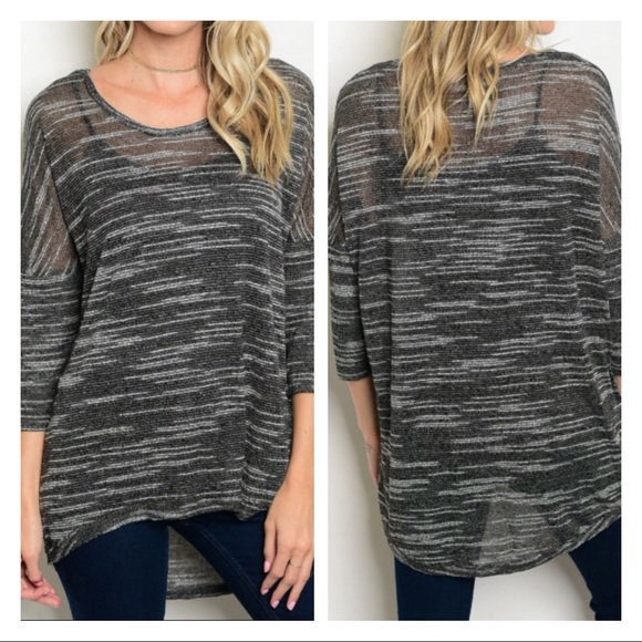 SALES ❗️Black White Scoop Neckline Knit Sweater - Picture 6 of 6